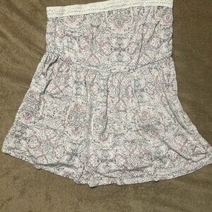 T104 Torrid Super Soft Cream Beige Off White Pink Babydoll Tube Top in size 0 12